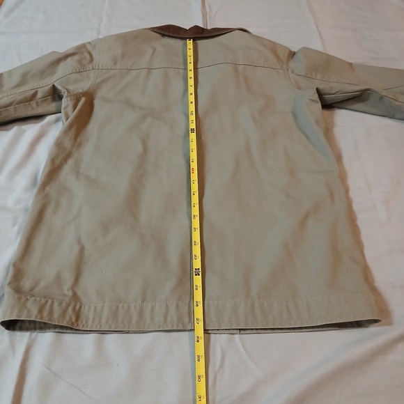 Vtg LL Bean Chore Jacket Women's Petite M Beige Corduroy Collar Barn Coat READ - Picture 9 of 12